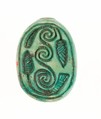 Scarab Inscribed with a Geometric Pattern, Steatite (glazed)