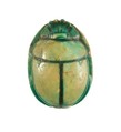 Scarab Inscribed with a Geometric Pattern, Steatite (glazed)