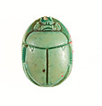 Scarab inscribed with Plant Motifs, Steatite (glazed)