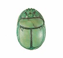 Scarab Inscribed with Plant Motifs and Hieroglyphs, Steatite (glazed)