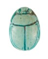 Scarab Inscribed with a Hieroglyphic Motif, Steatite (glazed)