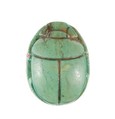 Scarab Inscribed with a Hieroglyphic Motif, Steatite (glazed)