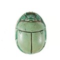 Scarab Inscribed with a Hieroglyphic Motif, Steatite (glazed)