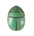 Scarab Inscribed with a Hieroglyphic Motif, Steatite (glazed)