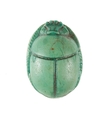Scarab Inscribed with a Hieroglyphic Motif, Steatite (glazed)