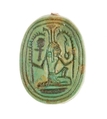 Scarab Inscribed with a Hieroglyphic Motif, Steatite (glazed)