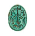 Scarab Inscribed with a Hieroglyphic Motif, Steatite (glazed)