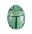 Scarab Inscribed with a Hieroglyphic Motif, Steatite (glazed)