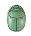 Scarab Inscribed with a Hieroglyphic Motif, Steatite (glazed)