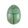 Scarab Inscribed with a Hieroglyphic Motif, Steatite (glazed)