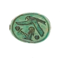 Scarab Inscribed with a Hieroglyphic Motif, Steatite (glazed)