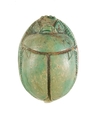 Scarab Inscribed with a Hieroglyphic Motif, Steatite (glazed)