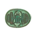 Scarab Inscribed with a Hieroglyphic Motif, Steatite (glazed)