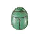Scarab Inscribed with a Hieroglyphic Motif, Steatite (glazed)