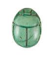 Scarab Inscribed with a Hieroglyphic Motif, Steatite (glazed)