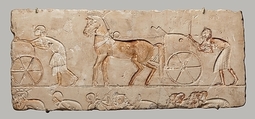 Relief with chariots, Limestone, paint