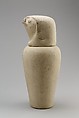 Falcon-headed stopper (Qebehsenuef) from a canopic jar, Limestone