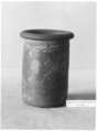 Short wavy-handled ware cylindrical jar with a scalloped line, Pottery