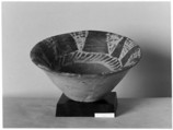 White cross-lined bowl with geometric design, Pottery, paint