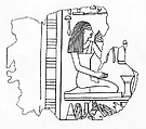 Relief Fragment Depicting a Kneeling Woman, Limestone, paint