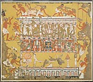 Building a Catafalque, Tomb of Ipuy, Norman de Garis Davies, Tempera on paper