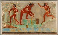 Men Gathering Papyrus, Hugh R. Hopgood, Tempera on Paper