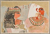 Qenamun and His Wife, Tomb of Qenamun, Charles K. Wilkinson, Tempera on paper