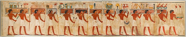 Offering Bearers in a Funerary Procession, Tomb of Rekhmire, Charles K. Wilkinson, Tempera on Paper