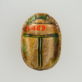 Scarab Inscribed with the Name Ahmose-Nefertari, Steatite, glazed