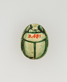 Scarab Inscribed with the Throne Name of Amenhotep I, Steatite, glazed