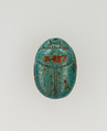 Scarab Inscribed with the Throne Name of Thutmose I, Steatite, glazed