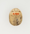 Scarab Inscribed for Thutmose I, Steatite, glazed