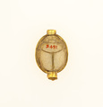 Scarab with Name of the Queen of King Ahmose, Steatite, gold mounting