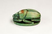 Scarab Inscribed with the Horus Name of Thutmose I, Steatite, glazed
