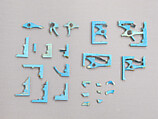 Fragments of wedjat eye amulets, Faience