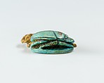 Scarab Ring, Glazed Steatite, linen