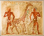 Nubians with a Giraffe and a Monkey, Tomb of Rekhmire, Nina de Garis Davies, Tempera on paper