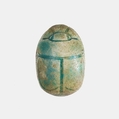 Scarab with Coil and Scrolls Design, Blue glazed steatite