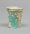 Ointment container, Faience, Blue-green glaze
