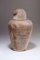 Canopic Jar of Ruiu, Pottery, Marl B, paint