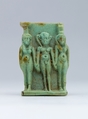 Nephthys, Horus, and Isis Amulet, Faience