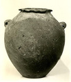 Marl ware jar with lug handles, Pottery