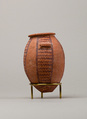 Decorated ware jar with lug handles, Pottery, paint