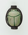 Scarab Inscribed for the God's Wife Hatshepsut, Silver, glazed steatite