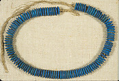 Shebiu Necklace of Amenhotep, Faience, linen cord