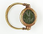 Scarab Finger Ring, Green jasper, gold