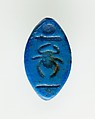 Cowroid Seal-Amulet Inscribed with the Throne Name of Thutmose II, Faience