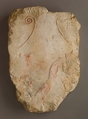 Relief Fragment Depicting Atum and Hatshepsut, Painted limestone