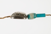 Scarab Bracelet of Wah, Silver, electrum, glazed steatite, linen cord