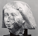 Head of a statue, Limestone, paint